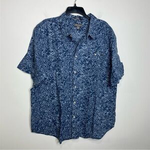 Eddie Bauer relaxed fit button down shirt casual mens size XXL tropical shirt